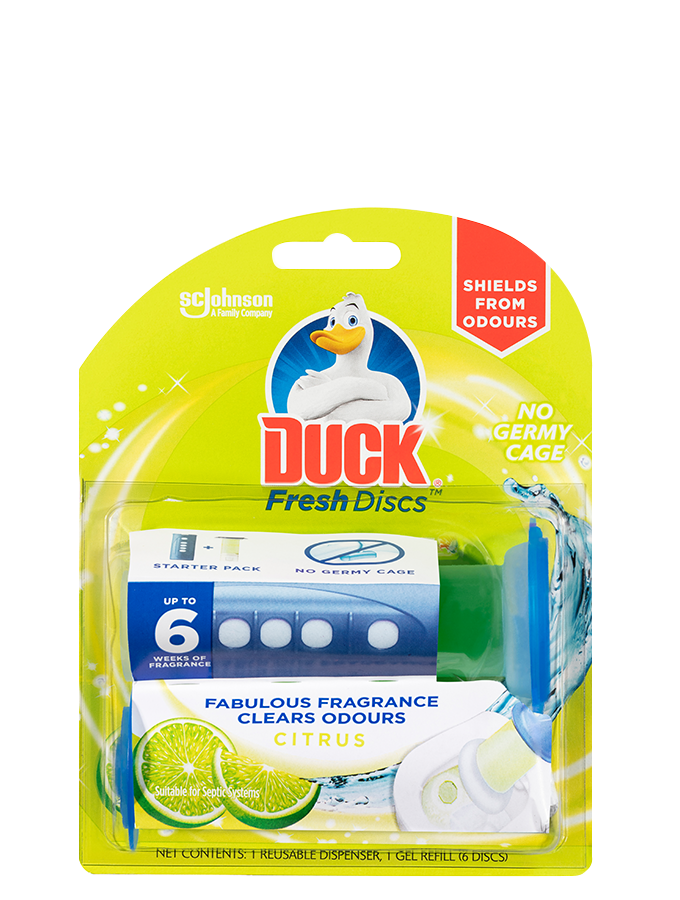 Duck Fresh Discs Lime WC gel for hygienic cleanliness and
